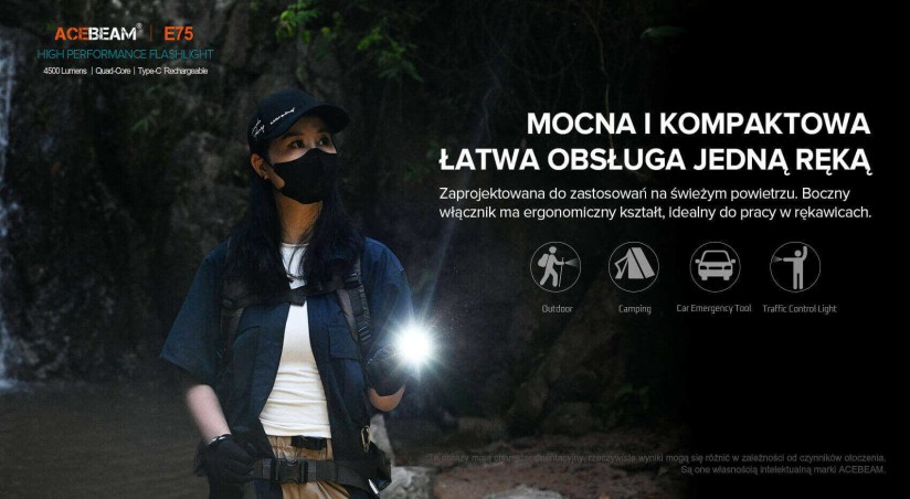 Latarka Acebeam E75 6500K MAO 4500 lm 260 m