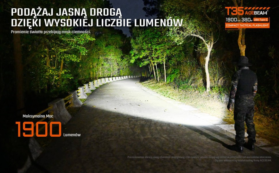 ACEBEAM T35 latarka taktyczna 1900 lm zielona
