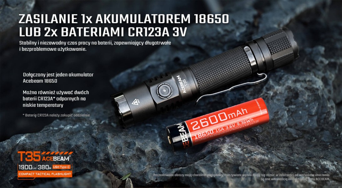 Latarka ACEBEAM T35 5000K Niebieska 1600 lm