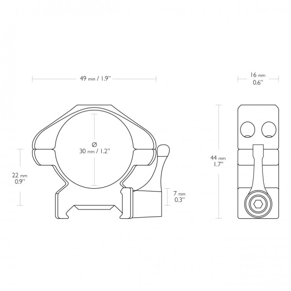 Montaż lunety Hawke Precision Steel 30 mm Weaver QD