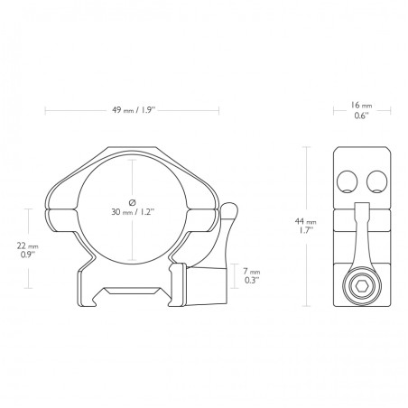 Montaż lunety Hawke Precision Steel 30 mm Weaver QD