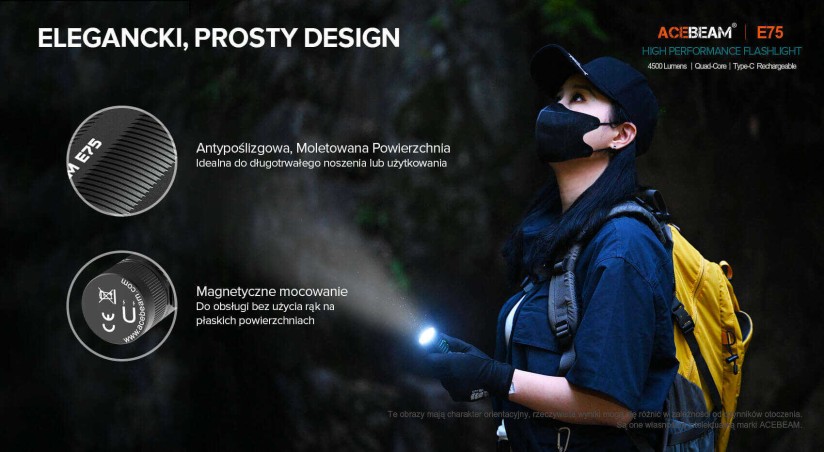 Acebeam E75 5000K niebieska 3000lm 210 m