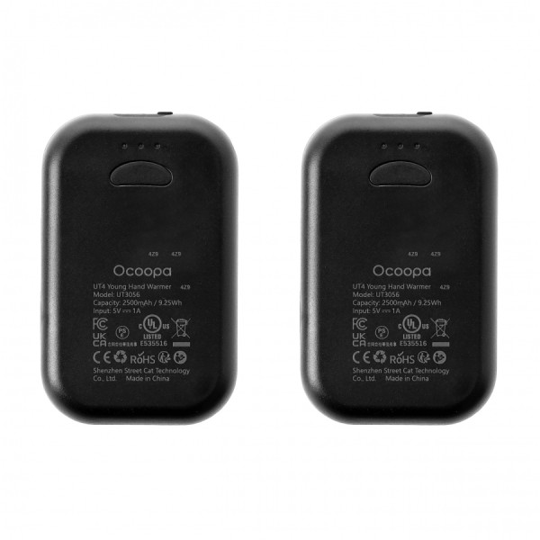 Ocoopa Fashion UT4 Young ogrzewacz do rąk 2 w 1, czarny