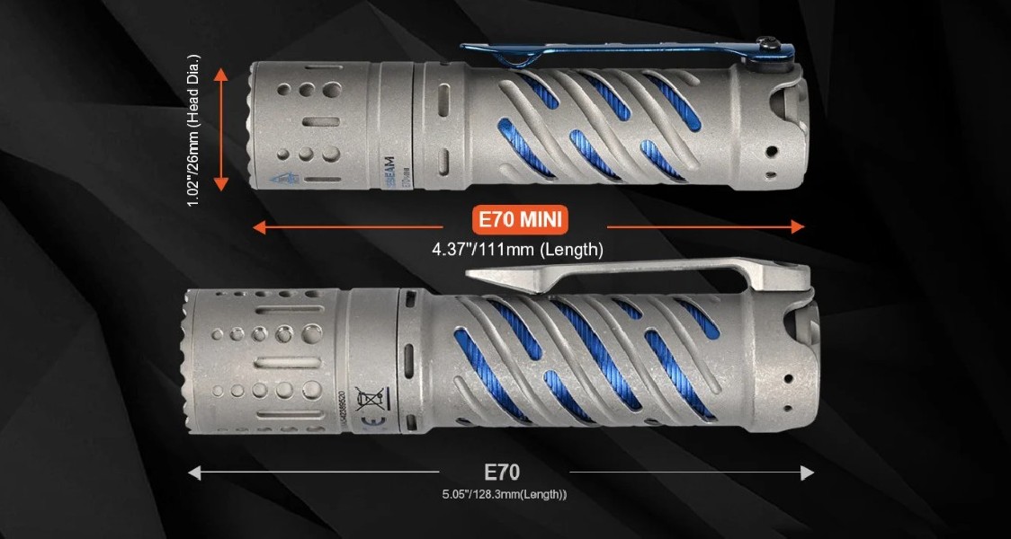 ACEBEAM E70 mini Ti 5000K CRI90 latarka 1500 lm
