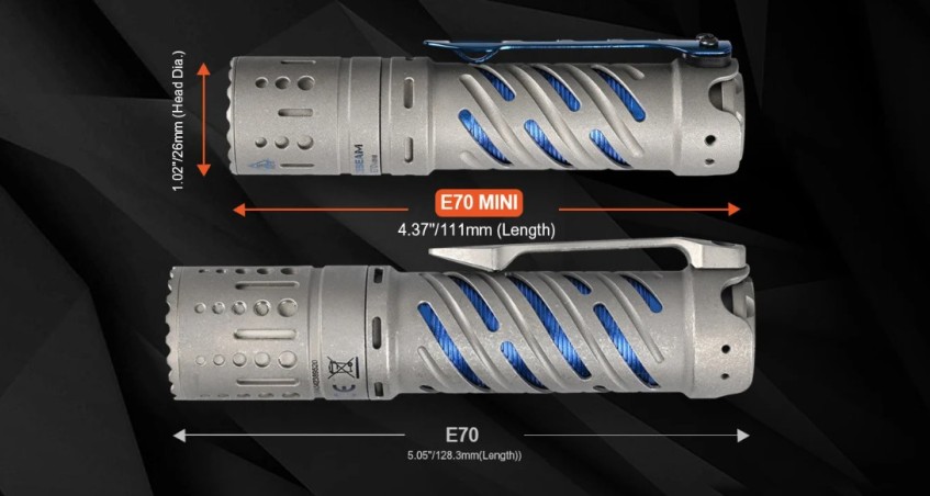 ACEBEAM E70 mini Ti 5000K CRI90 latarka 1500 lm