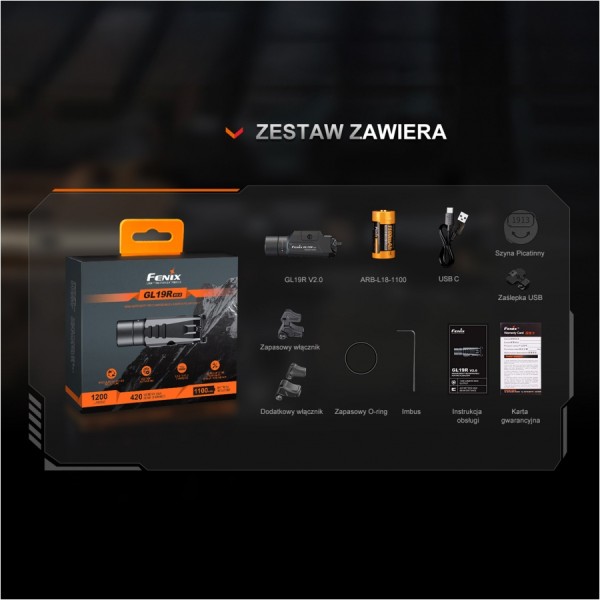 Fenix GL19R V2.0 latarka do broni 1200 lm