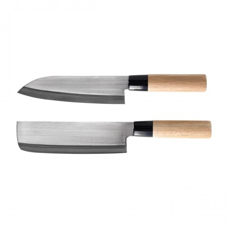 Zestaw noży Satake Megumi Santoku i Nakiri w pudełku