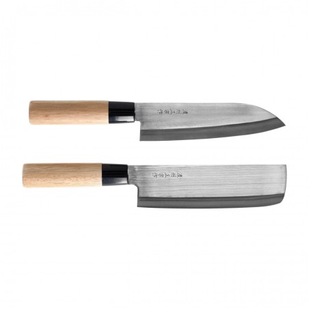 Zestaw noży Satake Megumi Santoku i Nakiri w pudełku