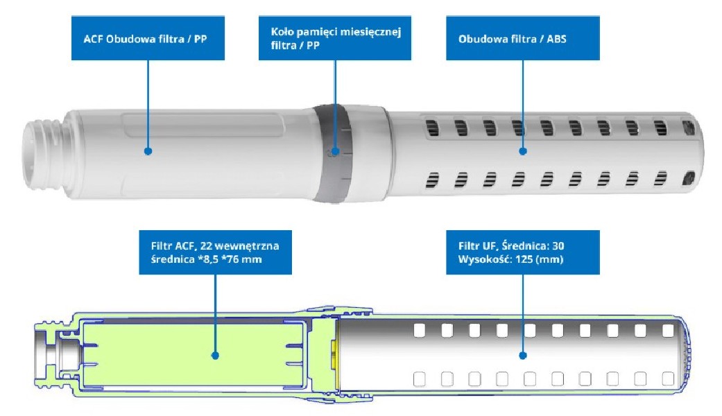 Butelka z filtrem Membrane Solutions C3 900 ml Czarna