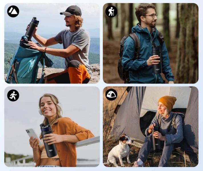 Butelka z filtrem Membrane Solutions C3 900 ml Czarna