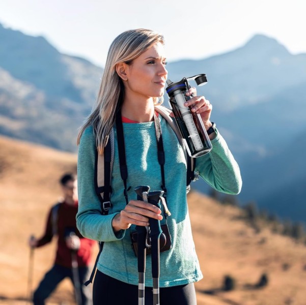 Butelka z filtrem Membrane Solutions C3 Tritan 1000 ml, szara