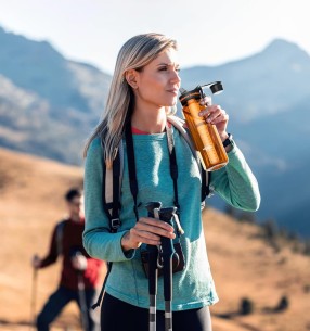 Butelka z filtrem Tritan 1000 ml pomarańczowa 2