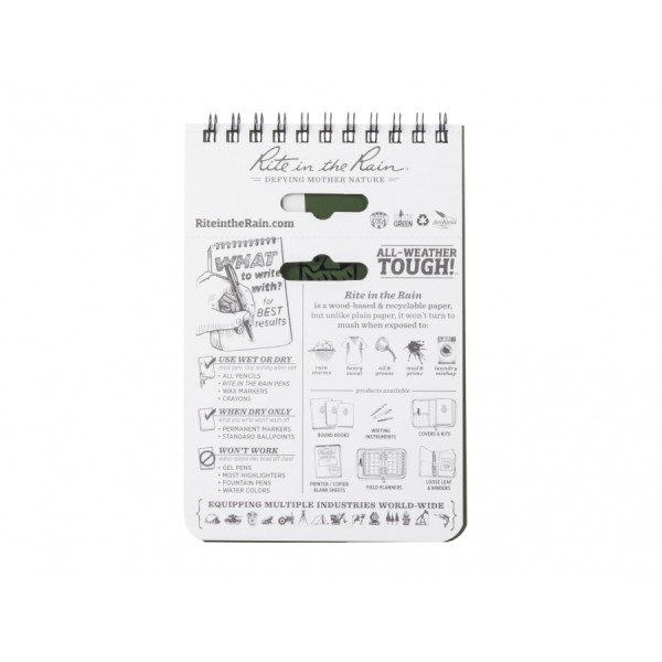 Notes wodoodporny Rite in the Rain 946 4x6 Oliwkowy