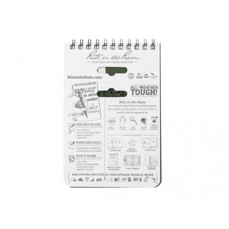 Notes wodoodporny Rite in the Rain 946 4x6 Oliwkowy