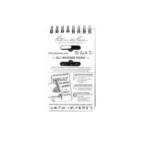 Notes wodoodporny Rite in the Rain 735 3x5 czarny