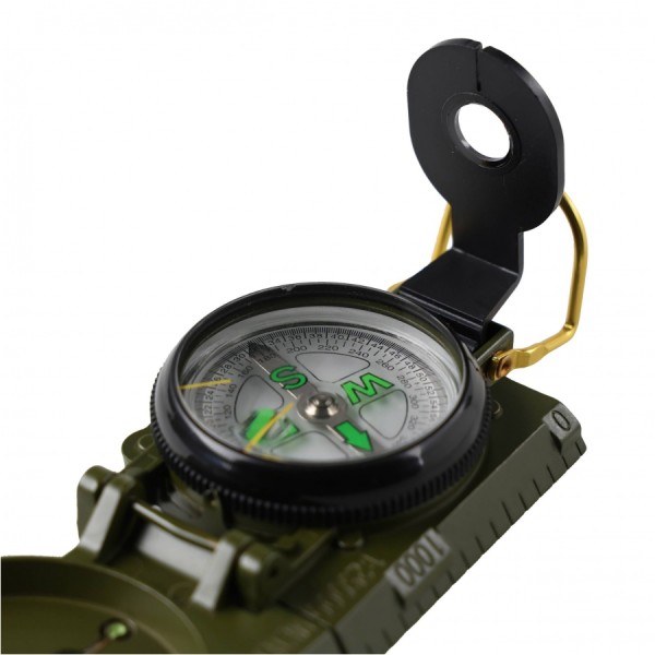 Kompas wojskowy Joker JKR2529 z linijką, kolor zielony