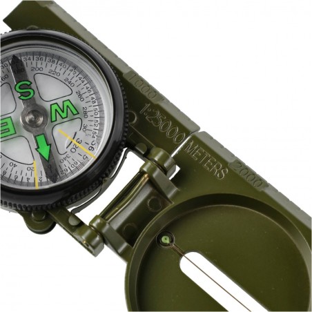 Kompas wojskowy Joker JKR2529 z linijką, kolor zielony
