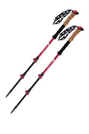 Kije trekkingowe VOLVEN ADVENTURE CORK - Czerwone