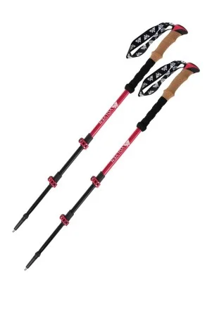 Kije trekkingowe VOLVEN ADVENTURE CORK - Czerwone