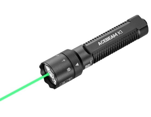 Latarka diodowa ACEBEAM K1 Światło Białe Zielone UV Czarna - 1000lm 223m
