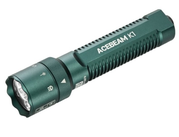 Latarka diodowa ACEBEAM K1 Światło Białe Zielone UV Zielona - 1000lm 223m