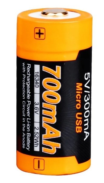 Akumulator RCR123 z microUSB FENIX ARB-L16UP...