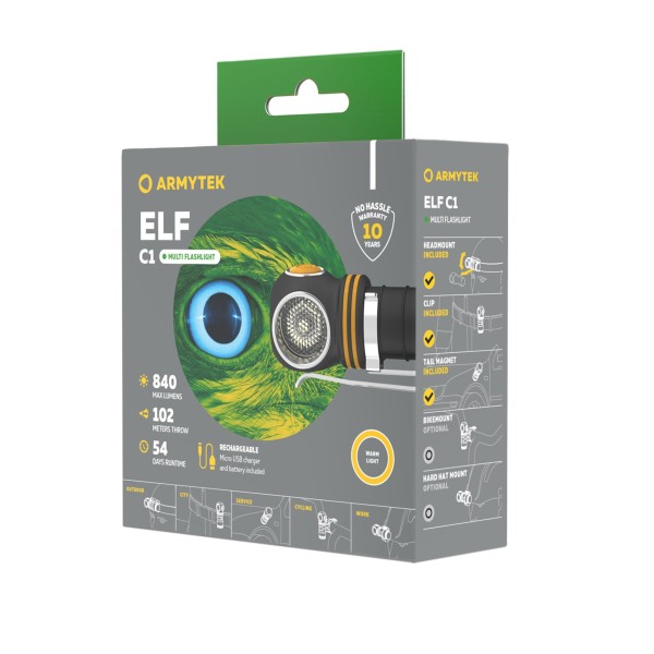 ARMYTEK Elf C1 ciepłe światło 1000 lm