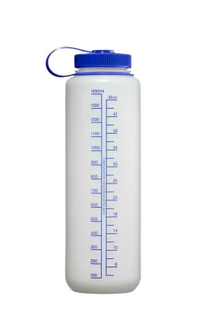 Butelka na wodę Nalgene Wide Mouth HDPE Silo Bottle With Blue Cap 1400ml - White