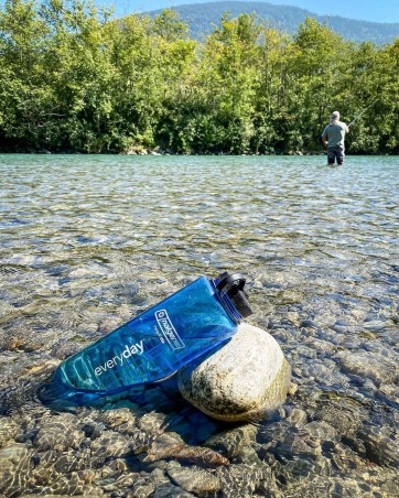 Butelka tritanowa na wodę Nalgene Wide Mouth Sustain Silo 1400ml - Blue / Black Cap