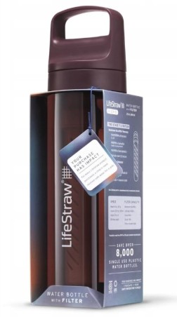 Butelka na wodę z filtrem LifeStraw Go 2.0 0.65L Merlot Me Away - Czerwona