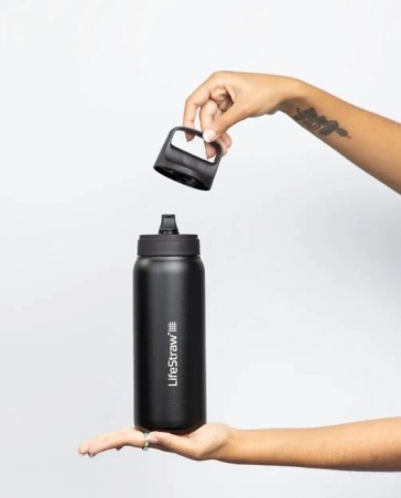 Butelka na wodę z filtrem LifeStraw Go 2.0 Steel Black 1L  - Czarna