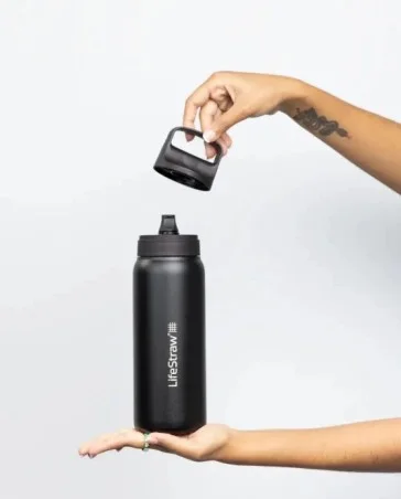 Butelka na wodę z filtrem LifeStraw Go 2.0 Steel Black 1L - Czarna