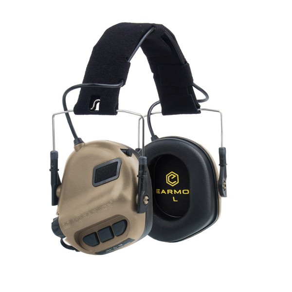 Aktywne ochronniki słuchu do hełmów EARMOR M31 - Coyote Tan|2max.pl