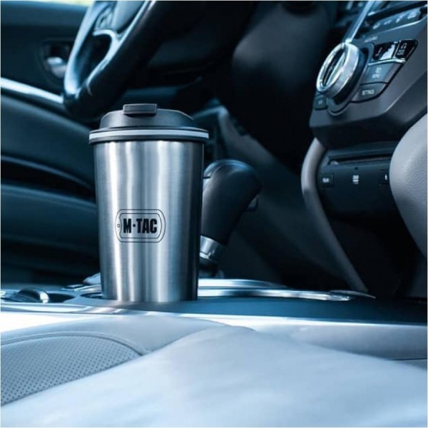 Kubek termiczny z zaworem M-TAC 450ml - Srebrny