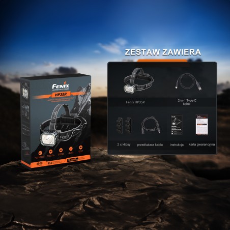 Latarka czołowa Fenix HP35R Światło Białe - 4000lm 450m