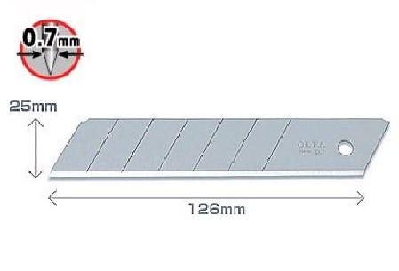 Ostrza segmentowe 25mm OLFA HB-5B, 5 szt 2