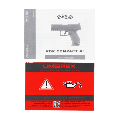 Pistolet na kule gumowe RAM Walther T4E PDP Compact 4" .43 Blow-back Czarny