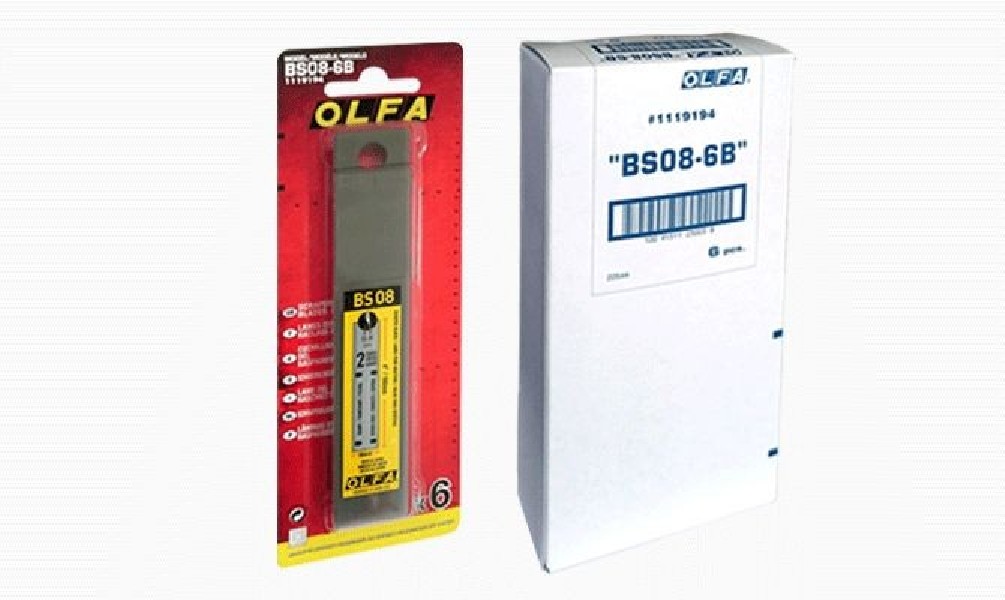 Ostrza OLFA BS08-6B 45mm do skrobaków BSR i XSR, 6 szt