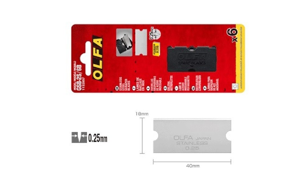 Ostrza OLFA GSB-2S/6B do skrobaka GSR-2, 6 szt