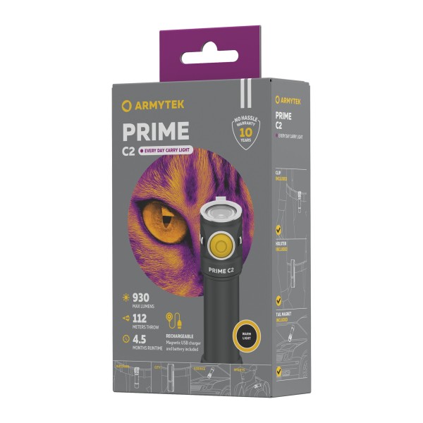 Latarka ARMYTEK Prime C2 Magnet USB Światło Ciepłe 930lm