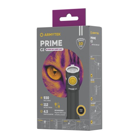 Latarka ARMYTEK Prime C2 Magnet USB Światło Ciepłe 930lm