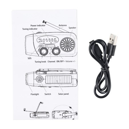 Radio survivalowe awaryjne na korbkę Fosco Powerbank