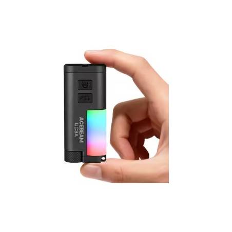 Latarka diodowa ACEBEAM UC3A Światło Białe Czerwone RGB Czarna - 900lm 85m