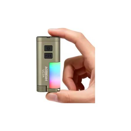 Latarka diodowa ACEBEAM UC3A Światło Białe Czerwone RGB Oliwkowa - 900lm 85m