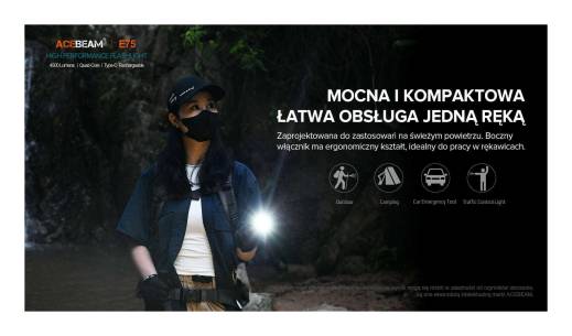 Latarka diodowa ACEBEAM E75 HI CRI Światło Białe 5000K... 2