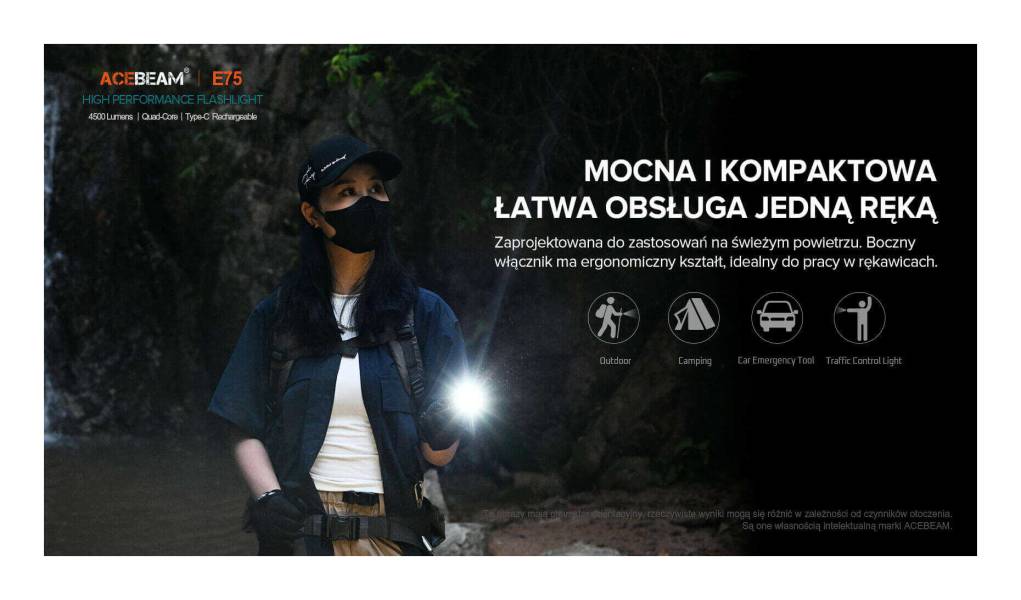 Latarka diodowa ACEBEAM E75 HI CRI Światło...