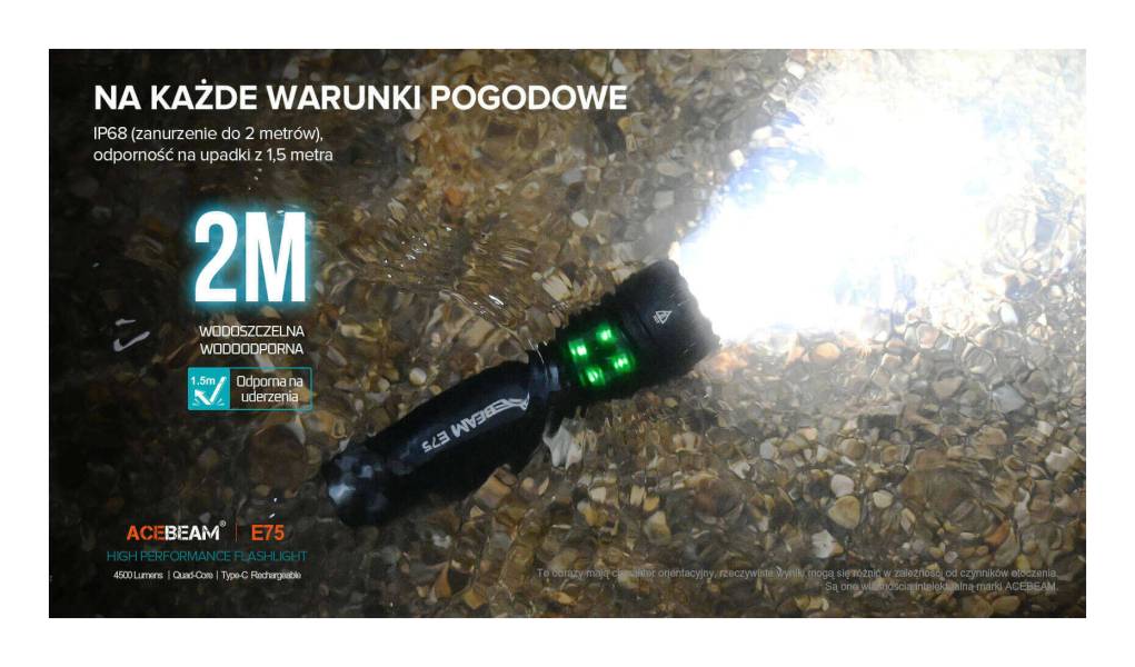 Latarka diodowa ACEBEAM E75 HI CRI Światło...