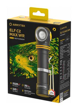 Latarka ARMYTEK Elf C2 Max WR USB-C światło Ciepłe - 2325lm 110m