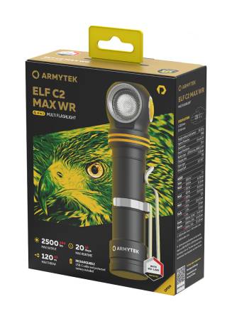 Latarka ARMYTEK Elf C2 Max WR USB-C światło Zimne - 2500lm 110m