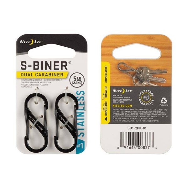 Nite Ize S-Biner 1 2Pack czarny
